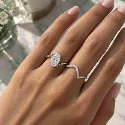  Oval Cut Diamond Ring, three Stone Anniversary Ring, Gift for Her.
