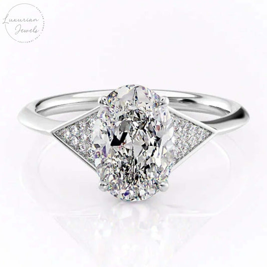 Oval Cut Diamond Triangle Shape Ring