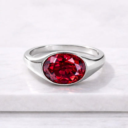 Oval Cut Garnet Ring