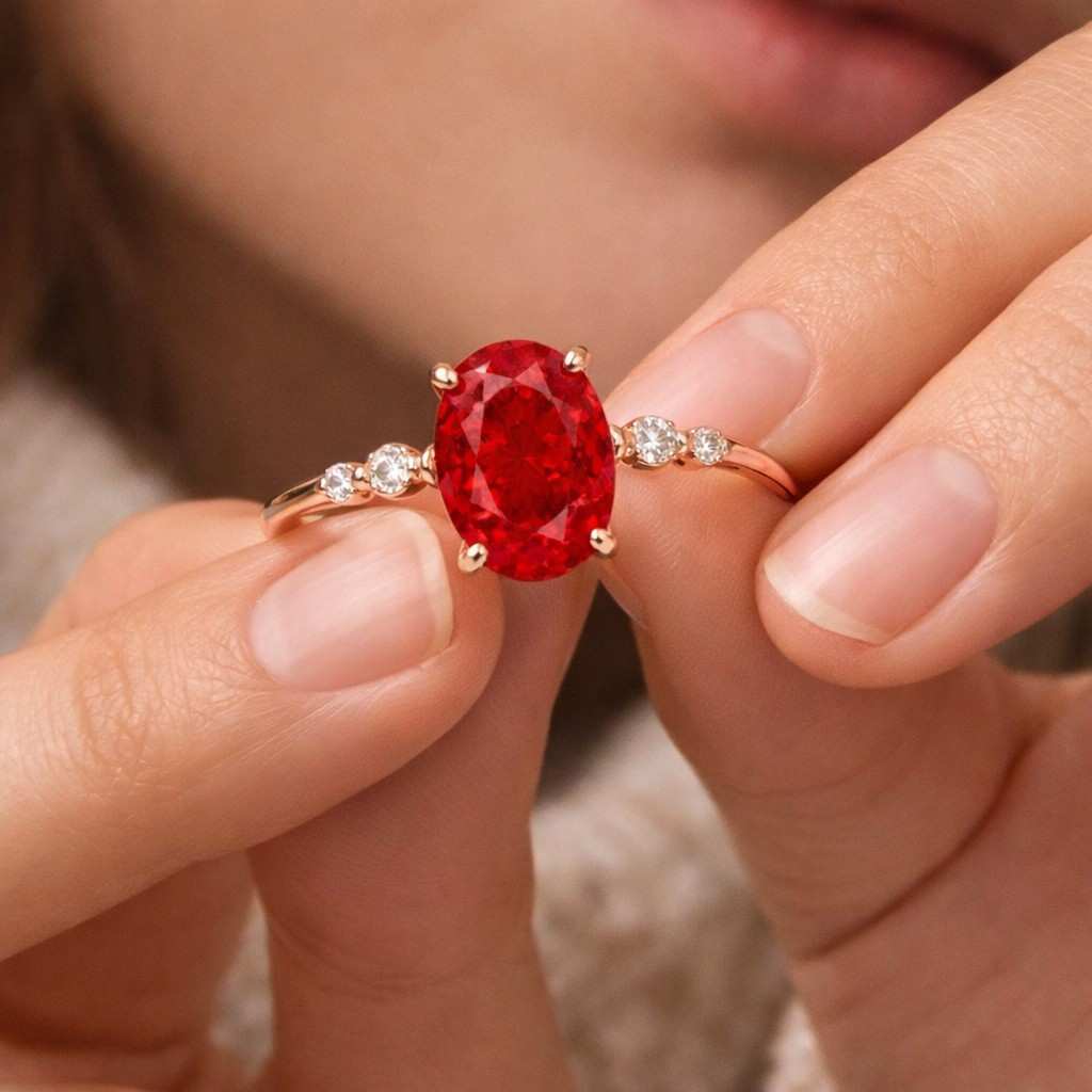 oval cut gemstone ring