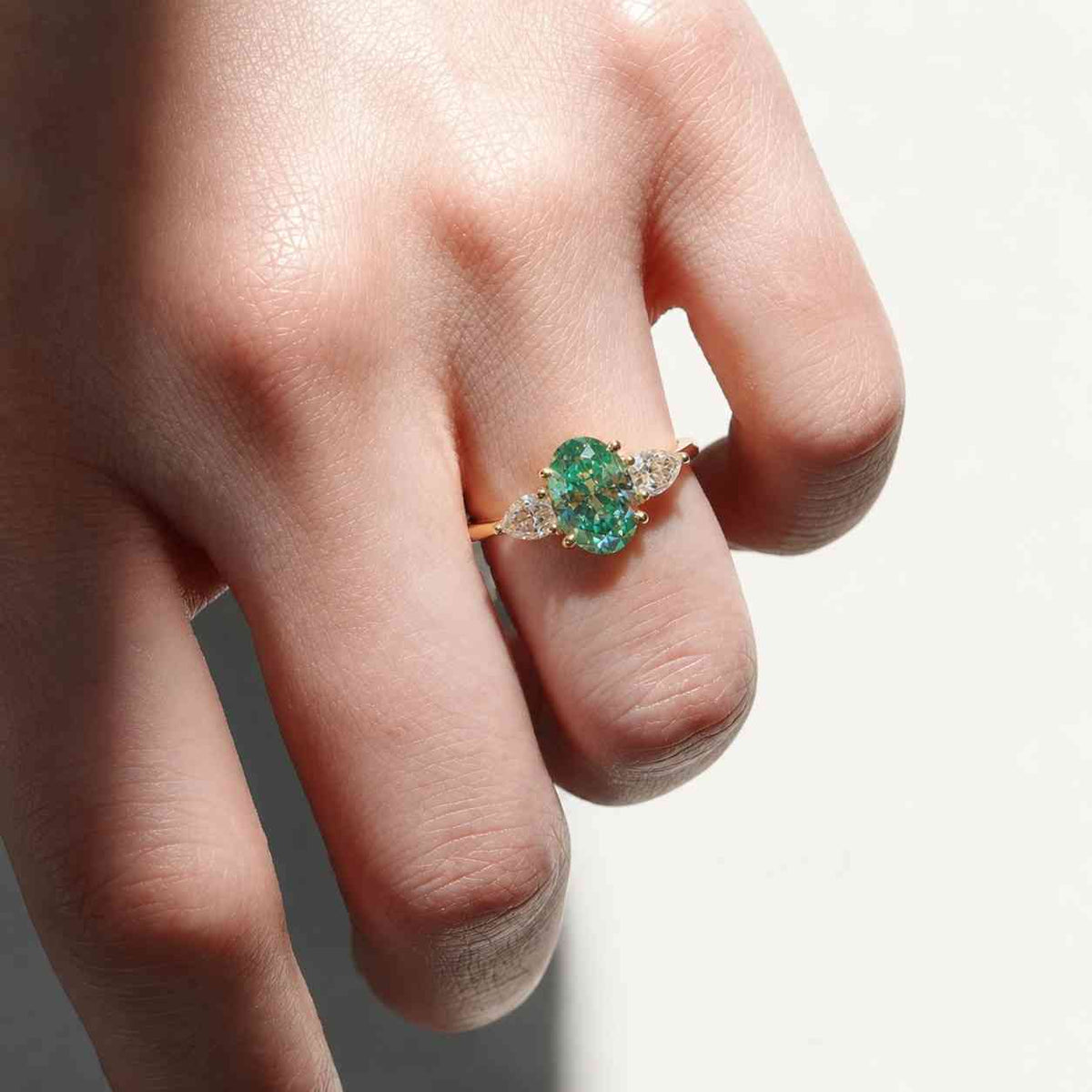 Oval Cut Green Lab Diamond Halo Earrings • White Gold Studs • Forest Jewelry, wedding gift
