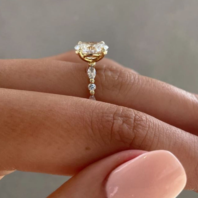 Oval Cut Lab Diamond Anniversary Ring-Wedding Gift Ring