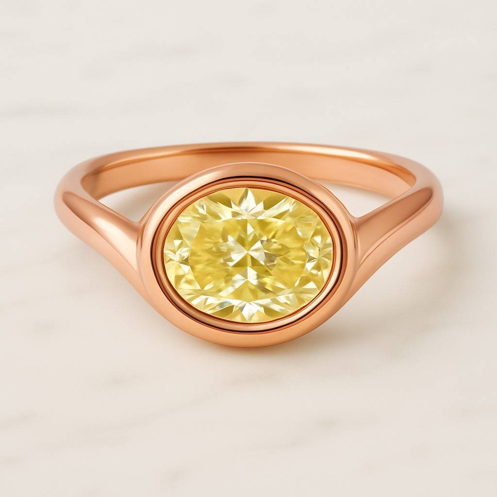 Oval Cut Lab Diamond Engagement Ring Side Oval Cut  Diamond Ring