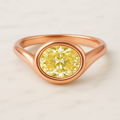 Oval Cut Lab Diamond Engagement Ring Side Oval Cut  Diamond Ring