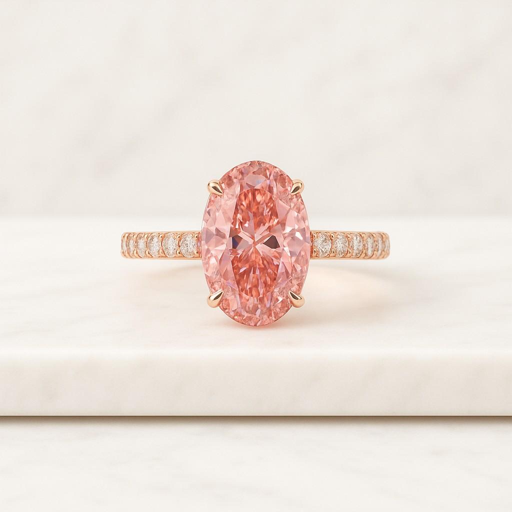 Oval Cut Lab Diamond Halo Engagement Ring Cluster Pave Lab Diamond Accent Ring Vintage Style Ring 18K Yellow Gold Anniversary Proposal Ring