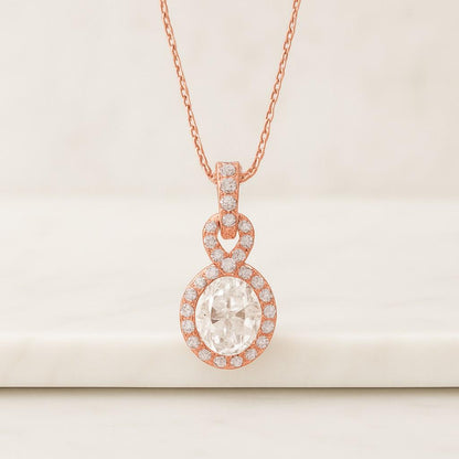 Oval Cut Lab Diamond Wedding Necklace Solitaire Diamond Engagement Necklace Eco Friendly Diamond Proposal Necklace CVD Diamond Necklace