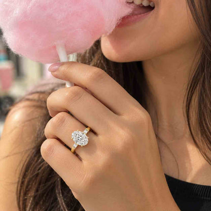 Oval Cut Lab Grown Diamond Engagement Ring