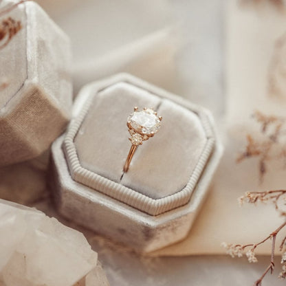 Oval Cut Lab Grown Diamond Anniversary Ring For Gf