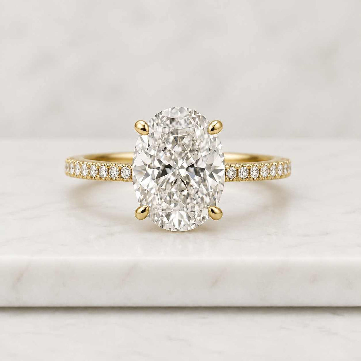 Oval Cut Lab Grown Diamond Engagement Ring, Oval Diamond Halo Wedding Ring For Bridal Gift, 14K Solid Gold Annversary Ring, Lab Diamond Ring
