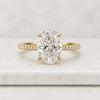 Oval Cut Lab Grown Diamond Pave Half Eternity Ring for Women