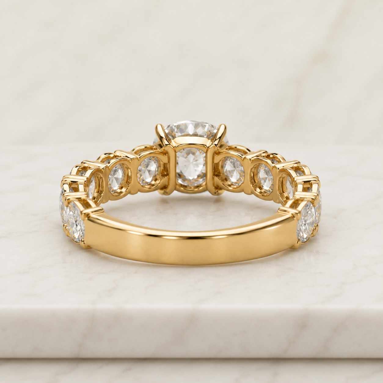 oval cut lab grown diamond engagement ring, side marquise diamond accent ring, 14k gold wedding ring, oval diamond ring for proposal gifts