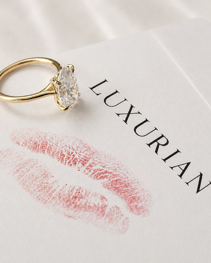 2.00 CT Oval Cut Lab Grown Diamond Engagement Ring in 14K Solid Gold