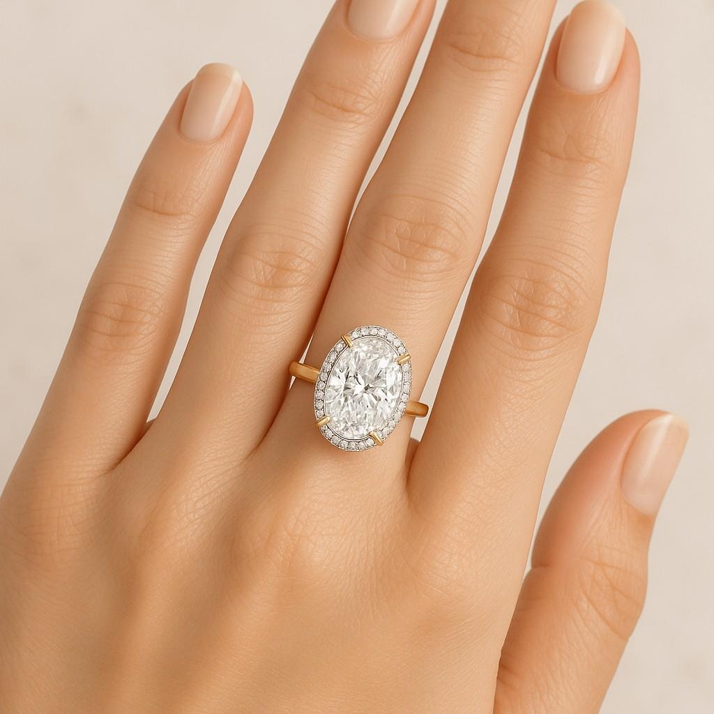 Oval Cut Lab Grown Diamond Ring 2.00ct Oval Lab Grown Diamond Engagement Ring IGI Certified Proposal Ring Anniversary Gift For Her