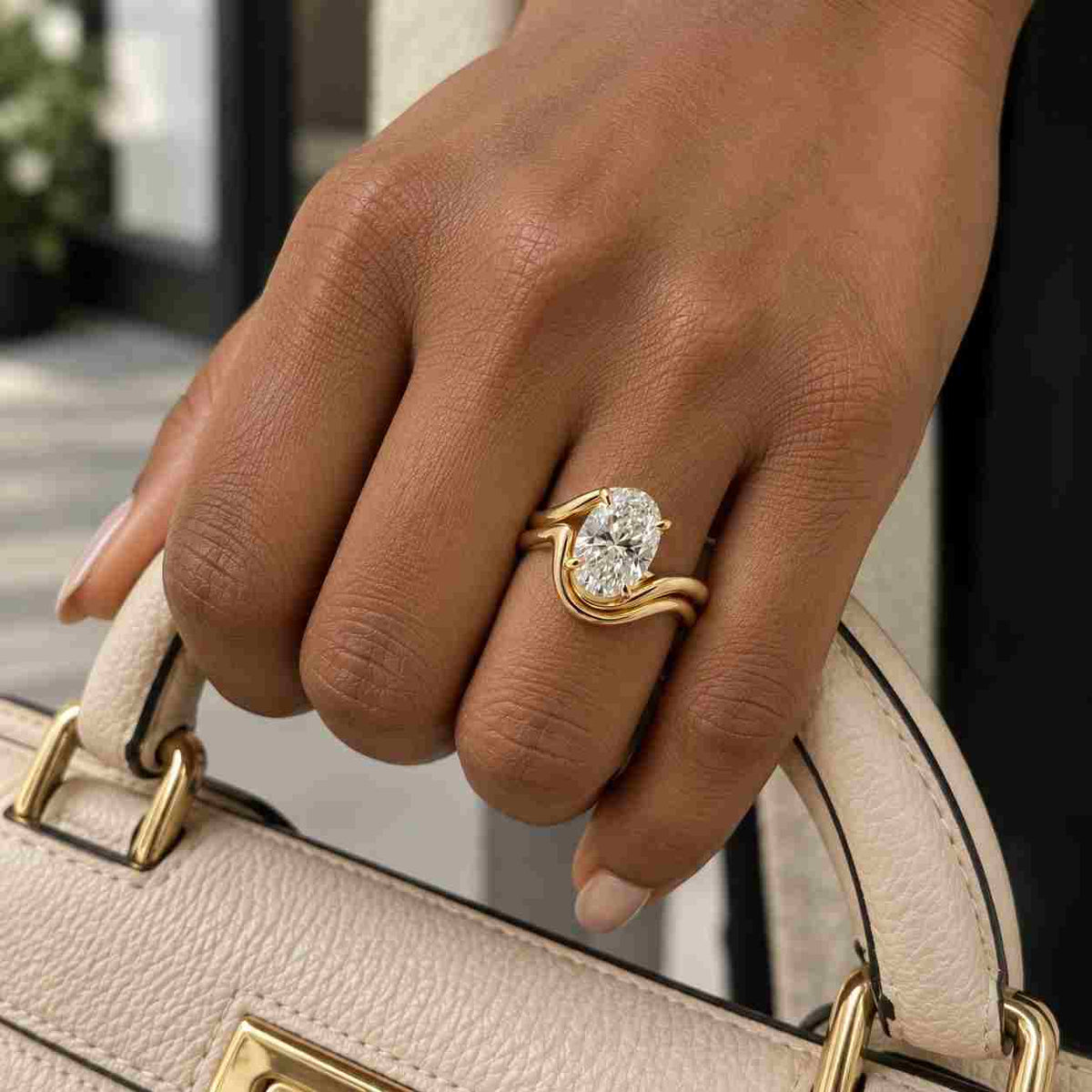 Oval Cut Lab Grown Diamond Three Stone Ring For Her, 14k Solid Gold Engagement Ring For Gift, Oval Diamond Wedding Ring For Anniversary Gift
