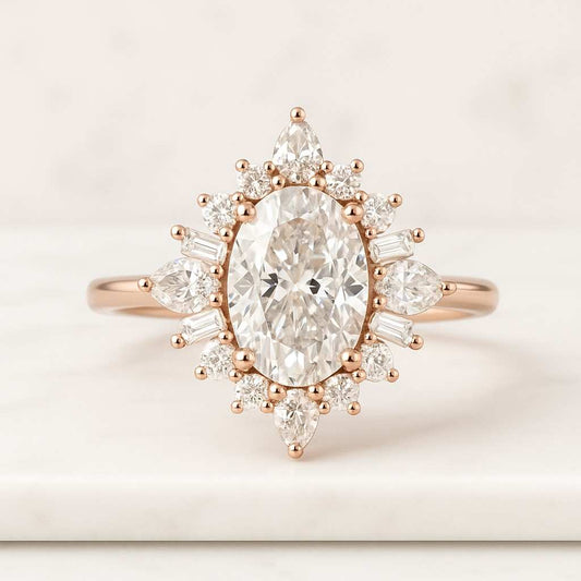 Oval Cut Lab Grown Diamond Vintage Ring 1.50ct Centre Stone Weight Lab Diamond Engagement Ring