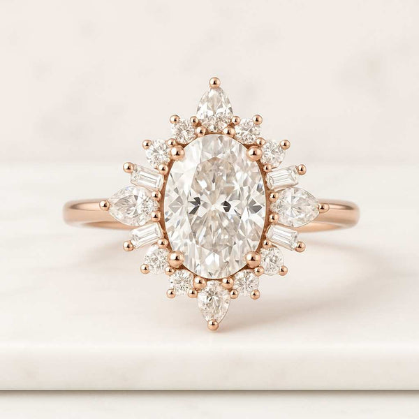 Oval Cut Lab Grown Diamond Vintage Ring 1.50ct Centre Stone Weight Lab Diamond Engagement Ring