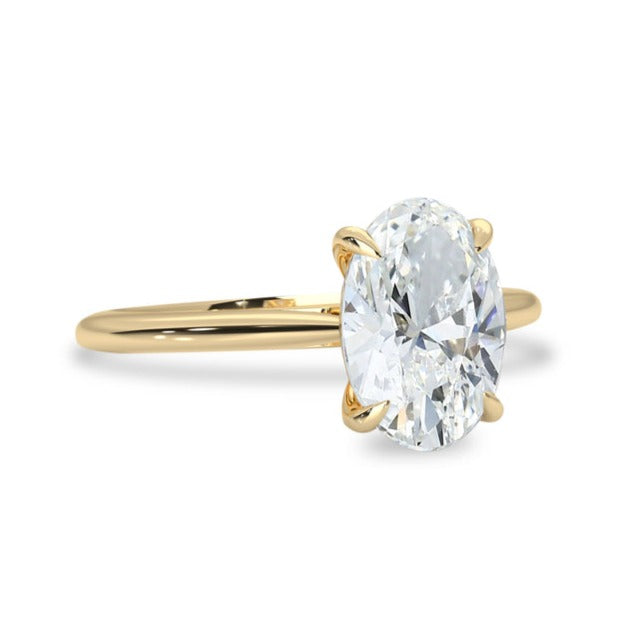 Oval Cut Moissanite Engagement Ring, Delicate Wedding Ring