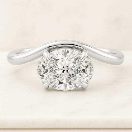 Oval Cut Moissanite Engagement Ring Oval Solitaire Moissanite Ring 14k Solid Gold Ring