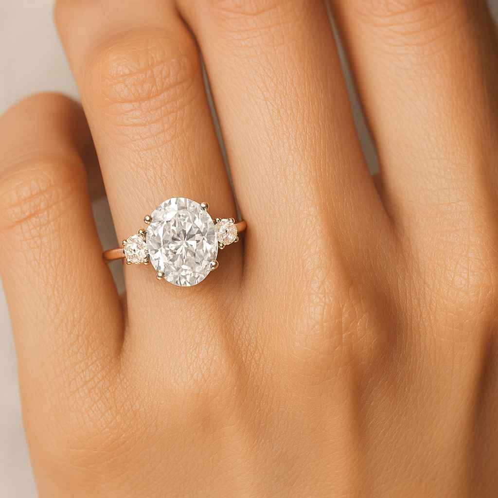 oval cut moissanite engagement ring round hidden halo oval solitaire wedding gift for wife
