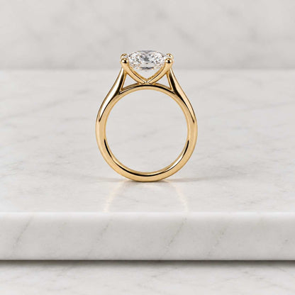 Oval Cut Moissanite Solitaire Engagement Ring in 14K Yellow Gold