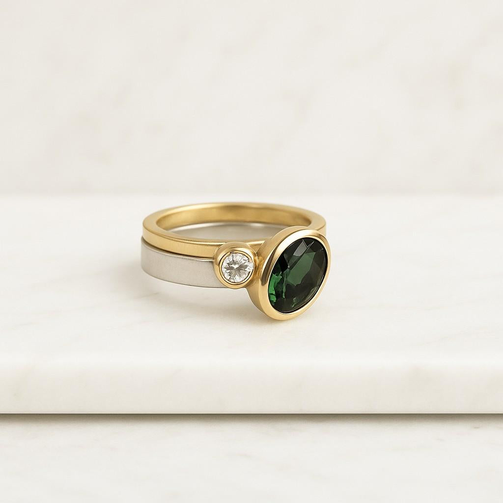 Oval Cut Natural Green Onyx Ring Unique Rose Gold Engagement Ring Art Deco Gemstone Ring Promise Ring Anniversary Gift
