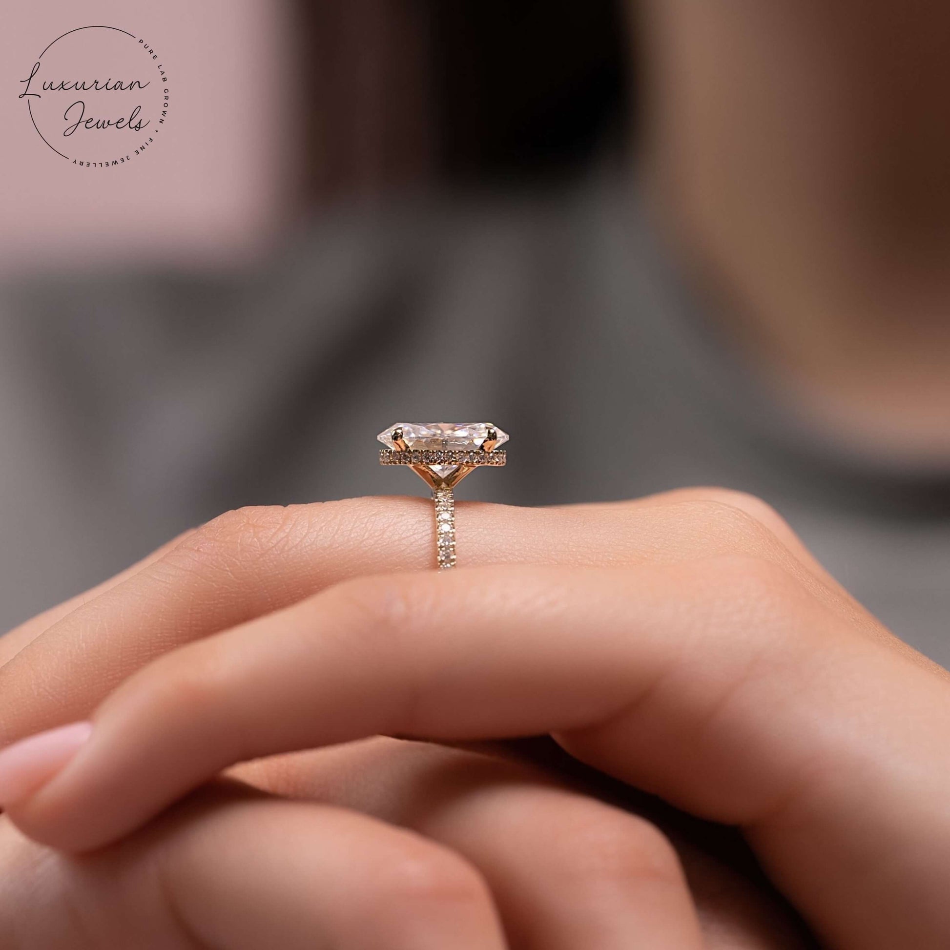 Oval Cut Solitaire Diamond Wedding Ring
