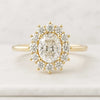 14k Solid Gold 2.0 CT Oval Halo Moissanite Engagement Ring