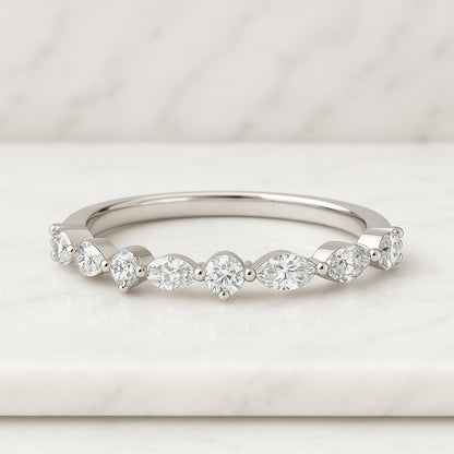 Oval Cut Solitaire cathedral ring in Titanium or White Gold - Moissanite or Simulated diamond