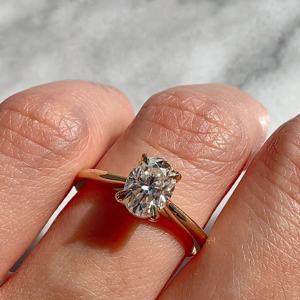 Oval Cut Wedding Ring, Oval Solitaire Ring, Anniversary Ring