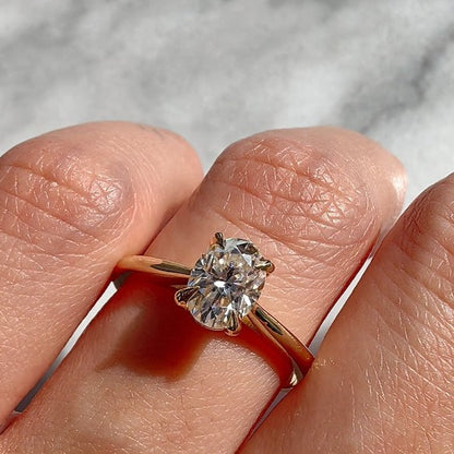 Oval Cut Wedding Ring, Oval Solitaire Ring, Anniversary Ring