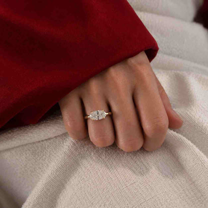 Oval Cut Moissanite Solitaire Engagement Ring in 14K Yellow Gold