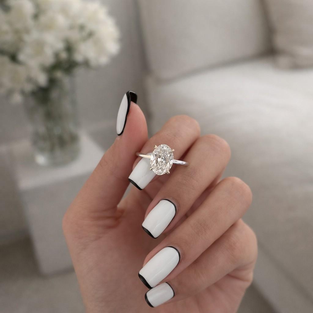 oval diamond engagement ring lab grown diamond solitaire ring