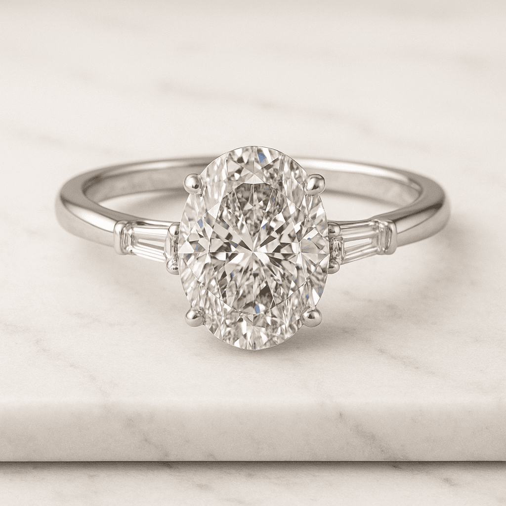 Oval Diamond Engagement Ring Set Genuine Lab Grown Diamond Wedding Set Bridal Rings for Her Matching Wedding Band 1.50 CT Oval Diamond Ring