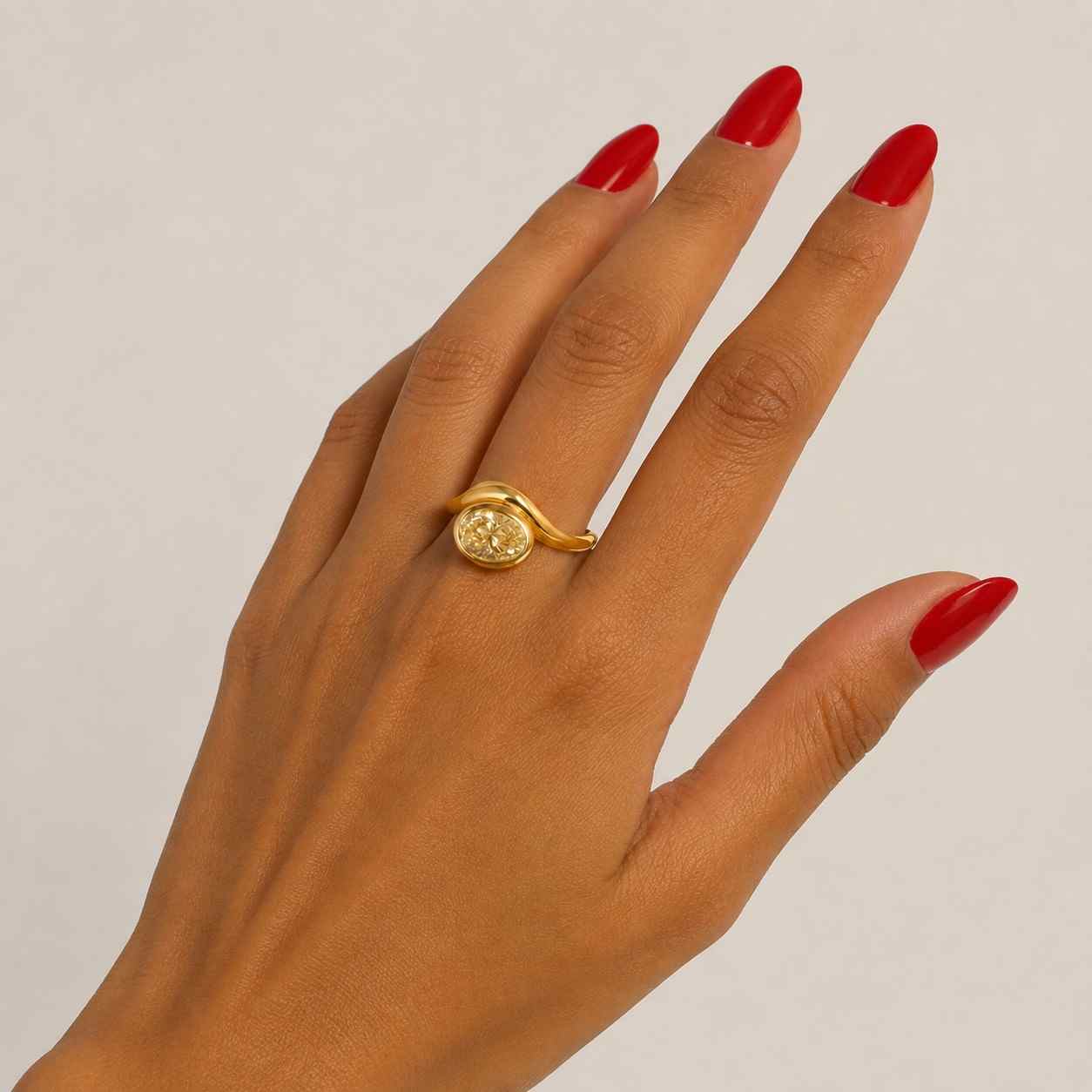 oval diamond  genuine lab grown diamond ring, perfect proposal ring for her solid white rose yellow gold ring
