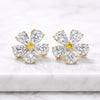 14k Gold Pear Cut Flower Diamond Earrings Lab Grown Diamond Studs