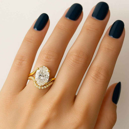 Oval Diamond Wedding Band Genuine Lab Grown Diamond Stacking Band Best Anniversary Gift for Wife
