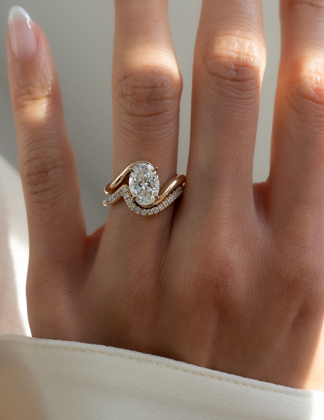 Oval Diamond Wedding Band Genuine Lab Grown Diamond Stacking Band Best Anniversary Gift for Wife Oval Cut Diamond Matching Band