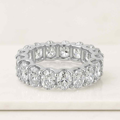 Oval Diamond Wedding Band Genuine Lab Grown Diamond Stacking Band Oval Cut Lab Grown Diamond Eternity Band