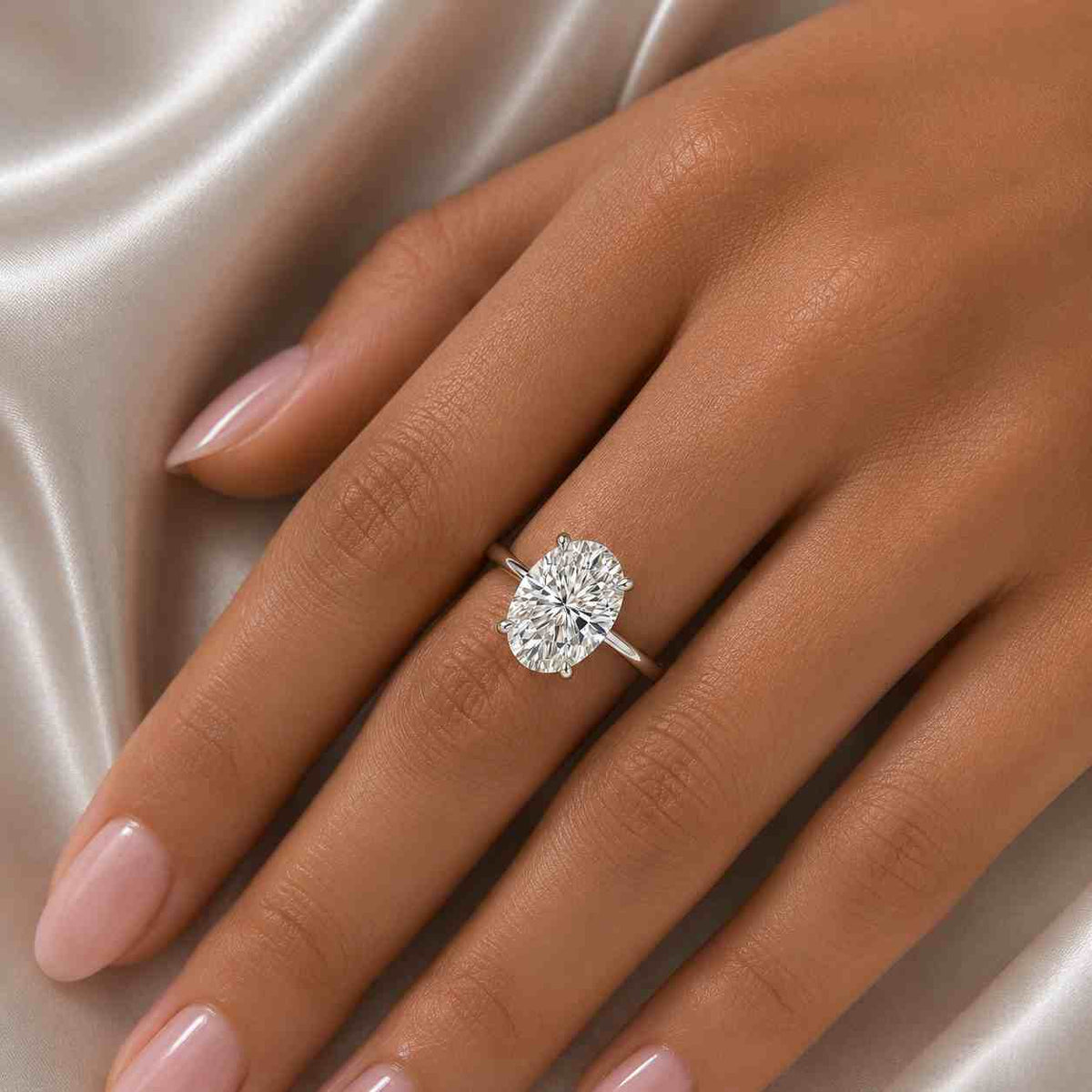 oval east west bezel frame solitaire ring basket set oval cut moissanite engagement ring 18k yellow gold proposal ring 4 claw prong set ring
