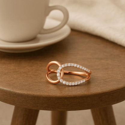 Oval Emerald Ring 14K Solid Gold Five Stone Band Green Gemstone Stackable Jewelry Women