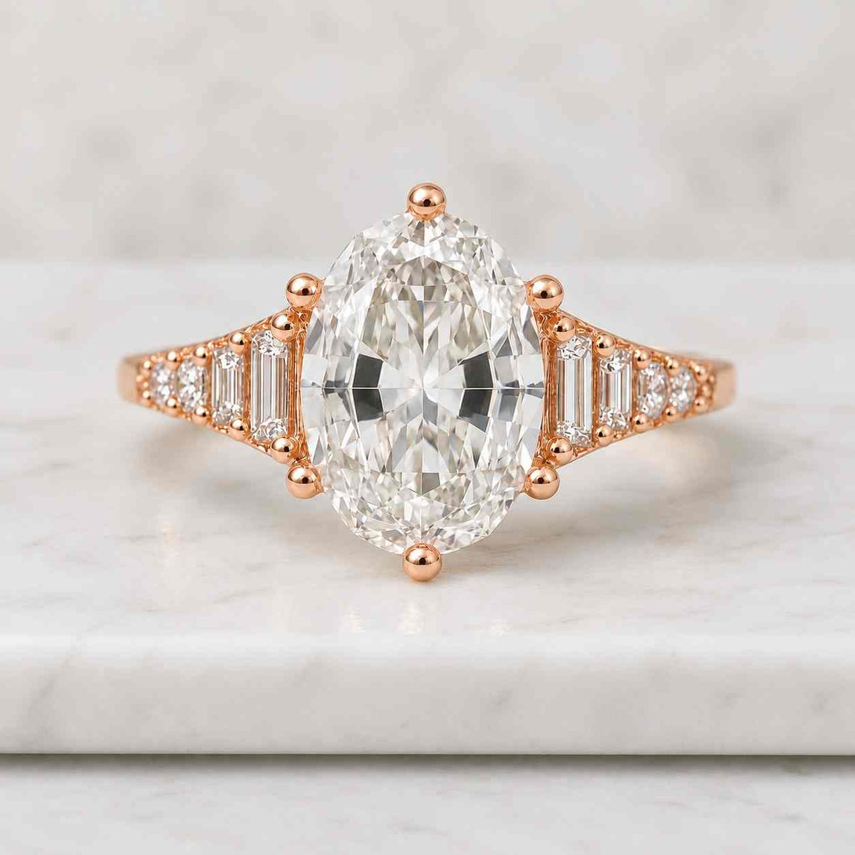 oval  engagement ring silver platinum rose white gold ring genuine lab grown diamond marquise ring muse set
