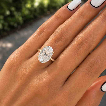 Oval Lab Diamond Engagement Ring, E, VVS2 IGI Certified Solitaire Oval Ring , 14k Sold Gold Anniversary Gift, Engagement Ring