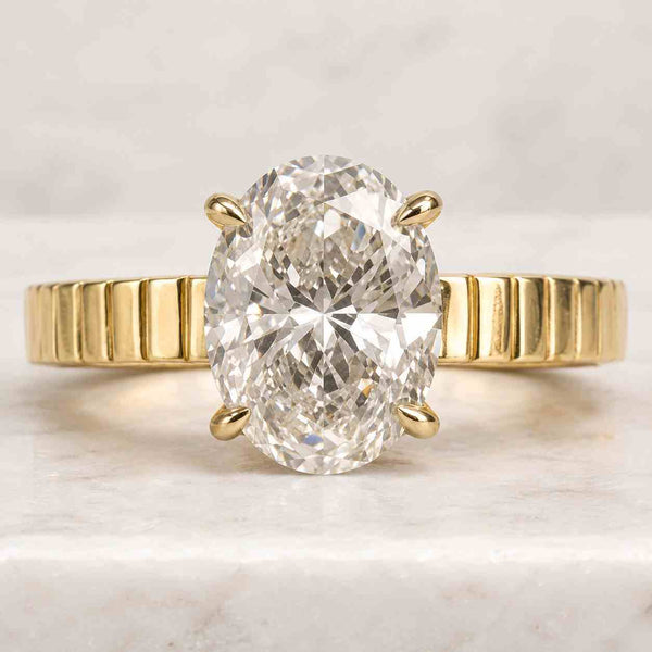 Oval Lab Diamond Engagement Ring, E, VVS2 IGI Certified Solitaire Oval Ring , 14k Sold Gold Anniversary Gift, Engagement Ring
