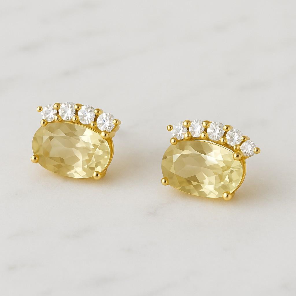 Oval Lab Grown Diamond 14K Gold Halo Earrings  Sustainable Lab Diamond Bridal Wedding Earrings