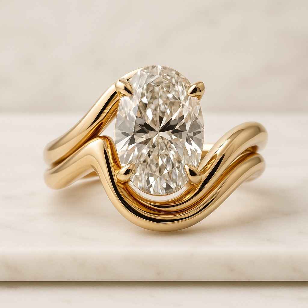 Oval Lab Grown Diamond Band 7 Oval Lab Create Diamond Stacking Band Lab Create Diamond Wedding Band Stackable Band Engagement Ring