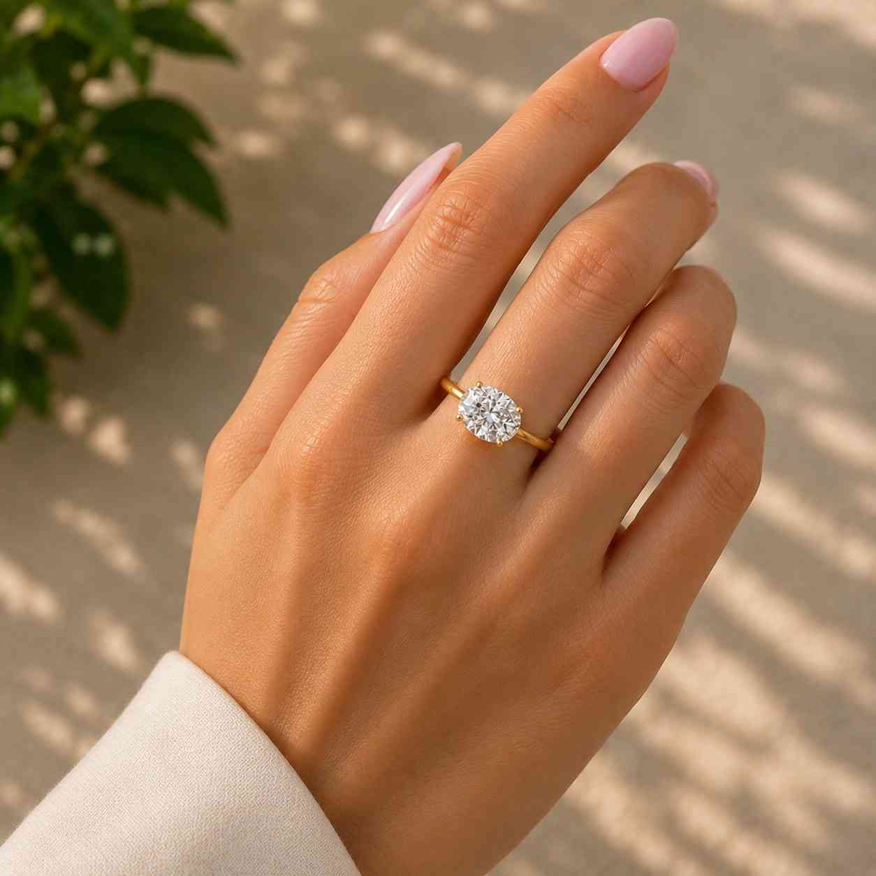 Oval Lab Grown Diamond Engagement Ring | Hidden Halo Solitaire | IGI Certified 14K Gold