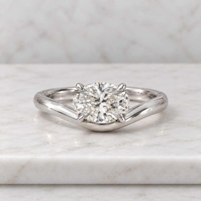 Oval Lab Grown Diamond Engagement Ring Oval Diamond Ring Solid Gold Ring for Her 3 Stone Diamond Anniversary Ring Gift Unique Promise Ring
