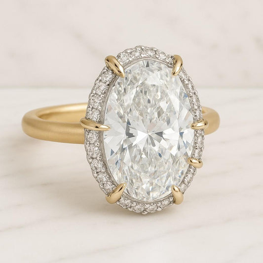 Oval Lab Grown Diamond Engagement Ring Solitaire Wedding Ring 1st Anniversary Ring Gift Bypass Oval Diamond Ring for