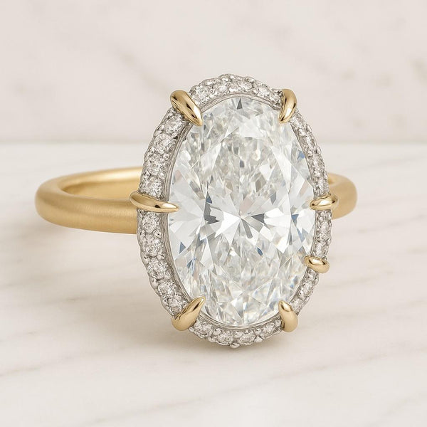 Oval Lab Grown Diamond Engagement Ring Solitaire Wedding Ring 1st Anniversary Ring Gift Bypass Oval Diamond Ring for