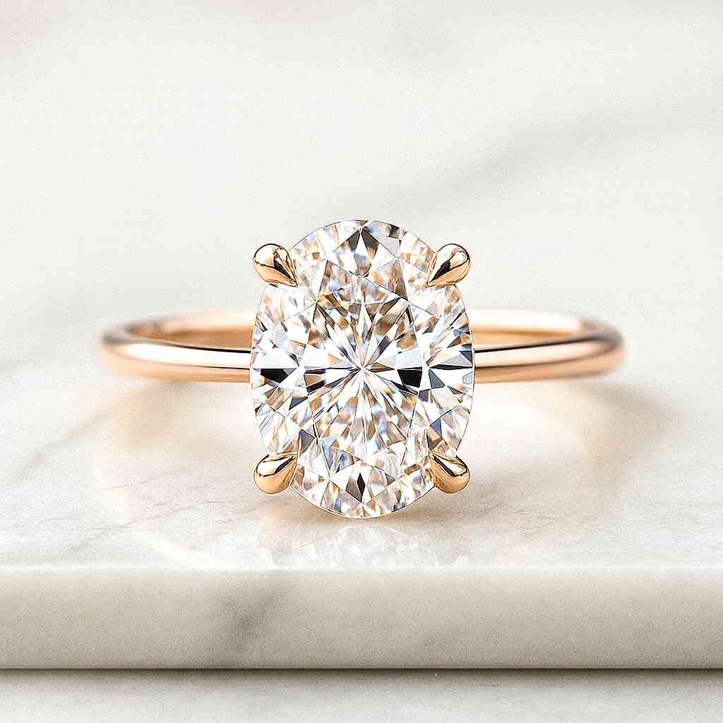 oval lab grown diamond engagement ring solitaire wedding ring 1st anniversary ring gift simple oval diamond ring for proposal oval brilliant